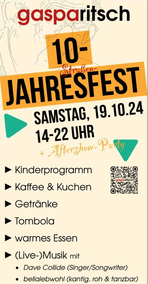 Der Flyer zeigt grafisch aufbereitet die Eckdaten zum Fest