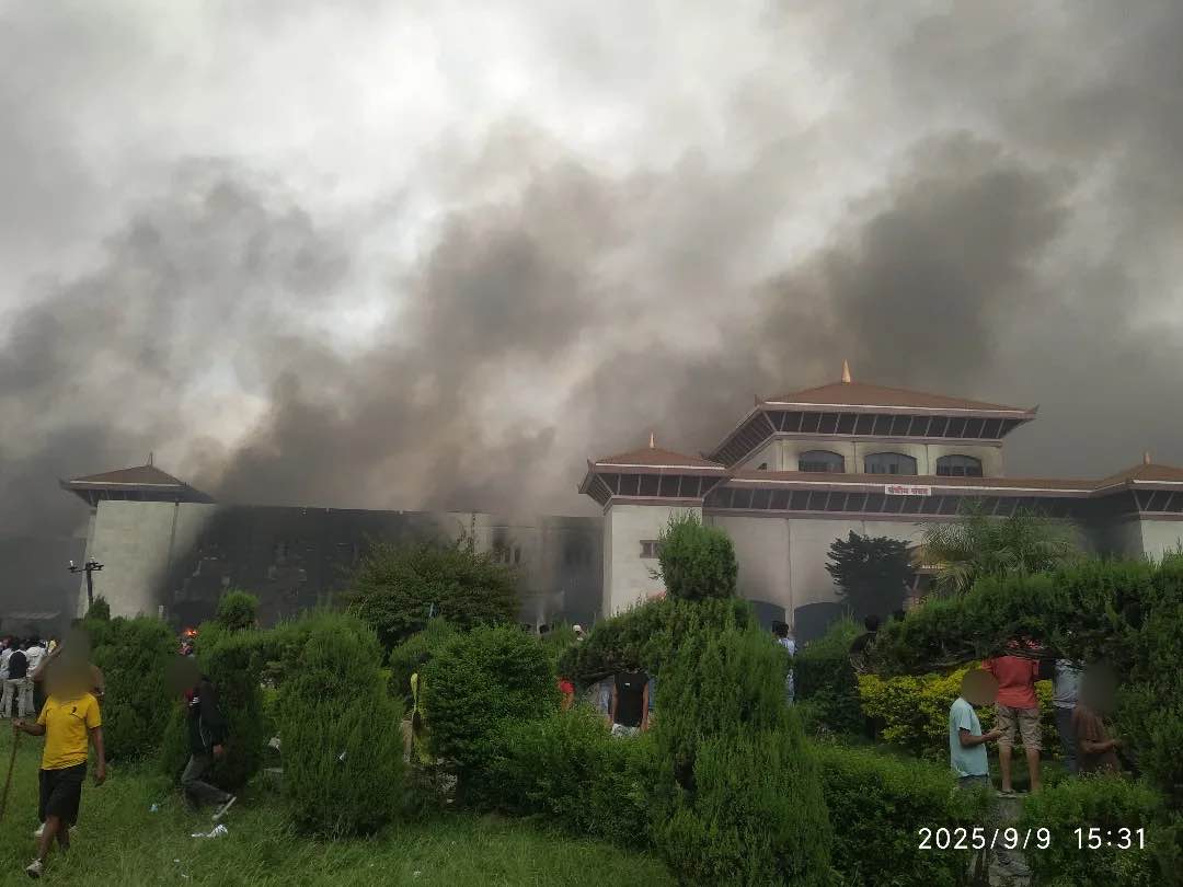 Das Parlament von Nepal wurde am 9. September 2025 niedergebrannt.