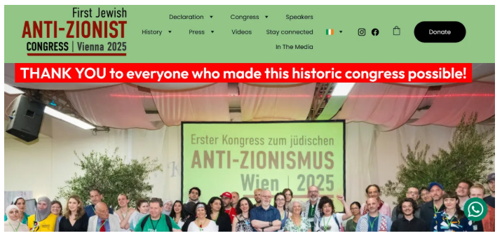 Das Bildschirmfoto zeigt einige der teilnehmenden Menschen des Kongresses und Seitenelemente der Webseite des Kongresses